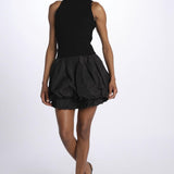 Mini abito BELEN gonna taffetas 008 BLACK sea ny 