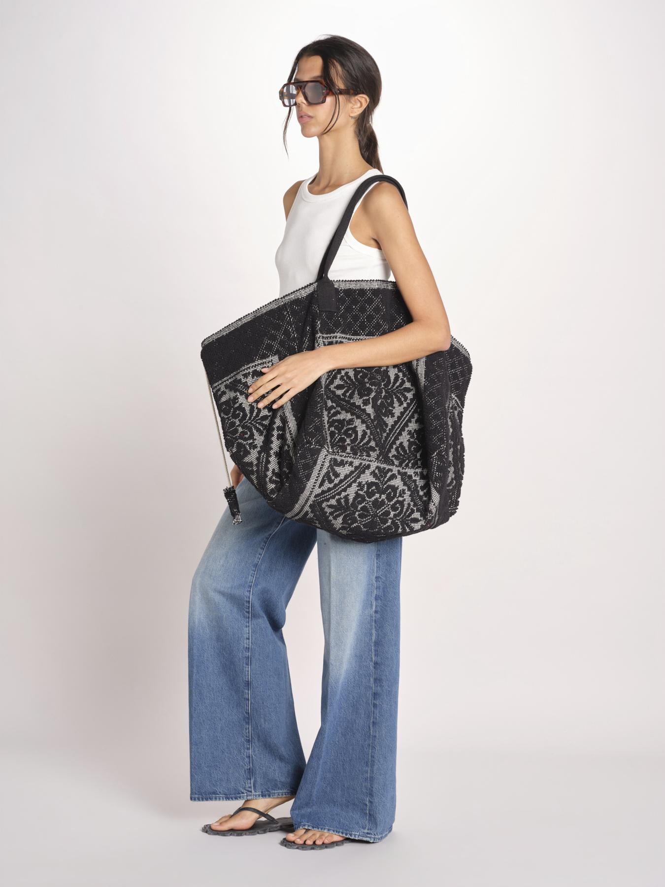 borsa grande SHQ-26E18- BL 08 BLACK le daf 