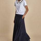 F0714 t-shirt con colletto ricamato F07141571101 BIANCO n21 