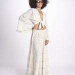 camicia cropped con nodo in lurex gessato JUNE OFF WHITE christianzen 