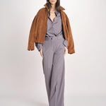 pantalone dritto con elastico in popeline ASTRID STRO07 IRON nine in the morning 