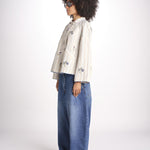 giacca manica lunga a righe 7WS-83S BEIGE.WHITE STRIPES payal pratap 
