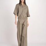 pantalone in cotone con pines PETRA PE99 OLIVA nine in the morning 