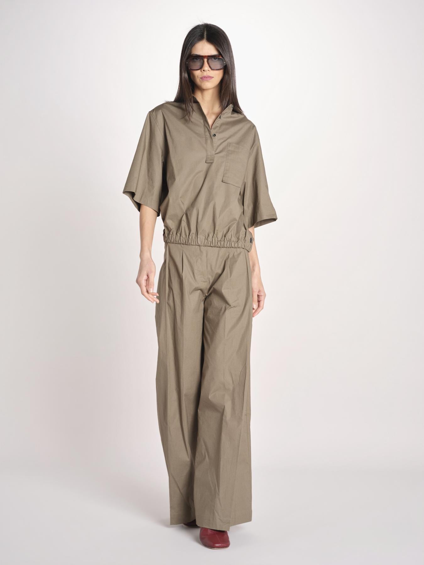 pantalone in cotone con pines PETRA PE99 OLIVA nine in the morning 