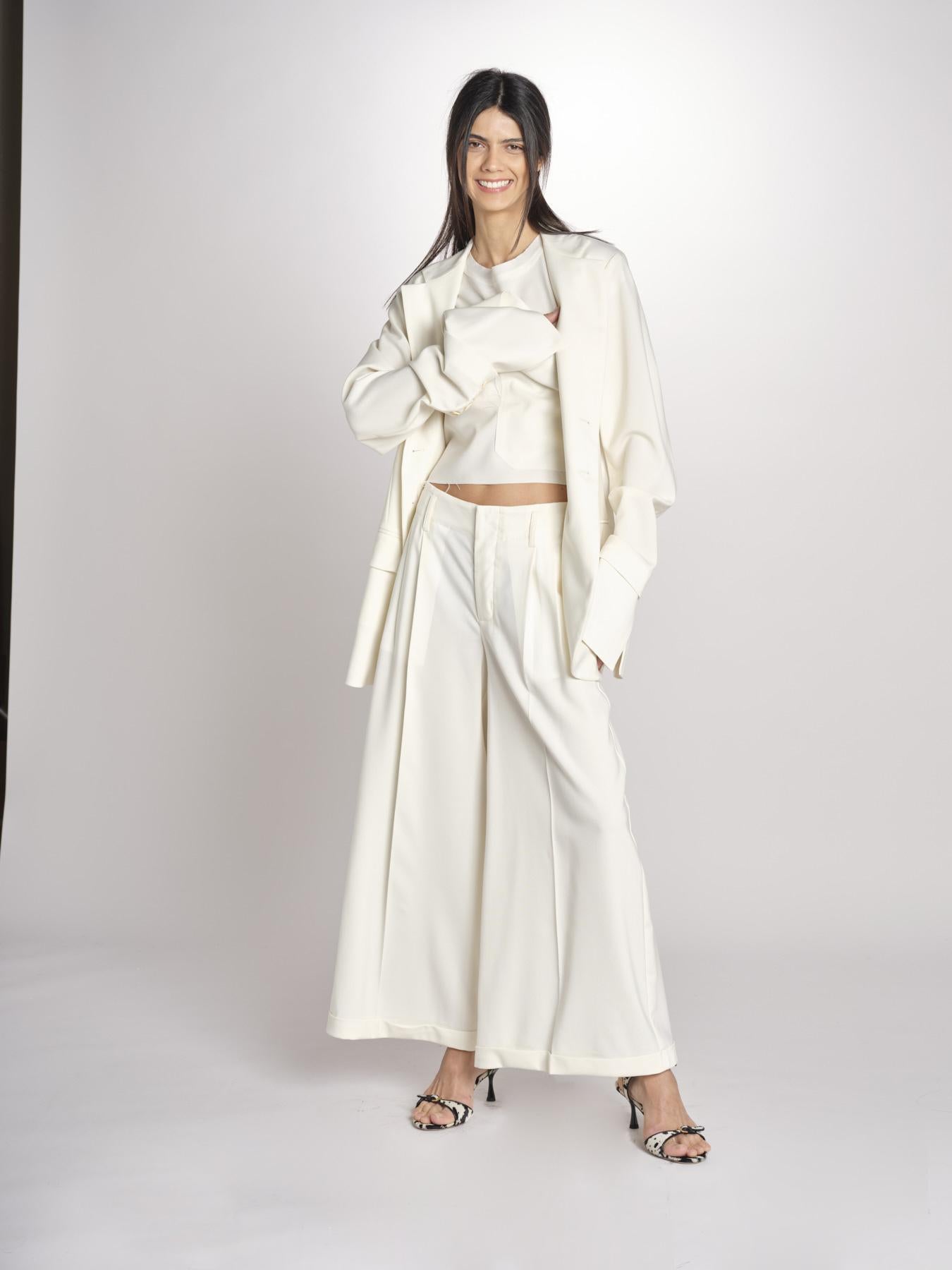 blazer in creepe BIRKIN MJD514_76C555 ECRU jejia 