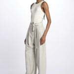 2310 pantaloni wide leg  con cintura spigato 2310 SILVER GREY dusan 