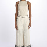 Pantalone ricamo PALM NIRVANA ANTIQUEWHITE scarlett poppies 