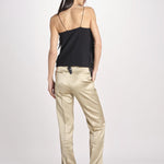 pantalone in shantung B033-5980-1186 KAKI CHIARO n21 
