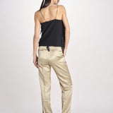 pantalone in shantung B033-5980-1186 KAKI CHIARO n21 