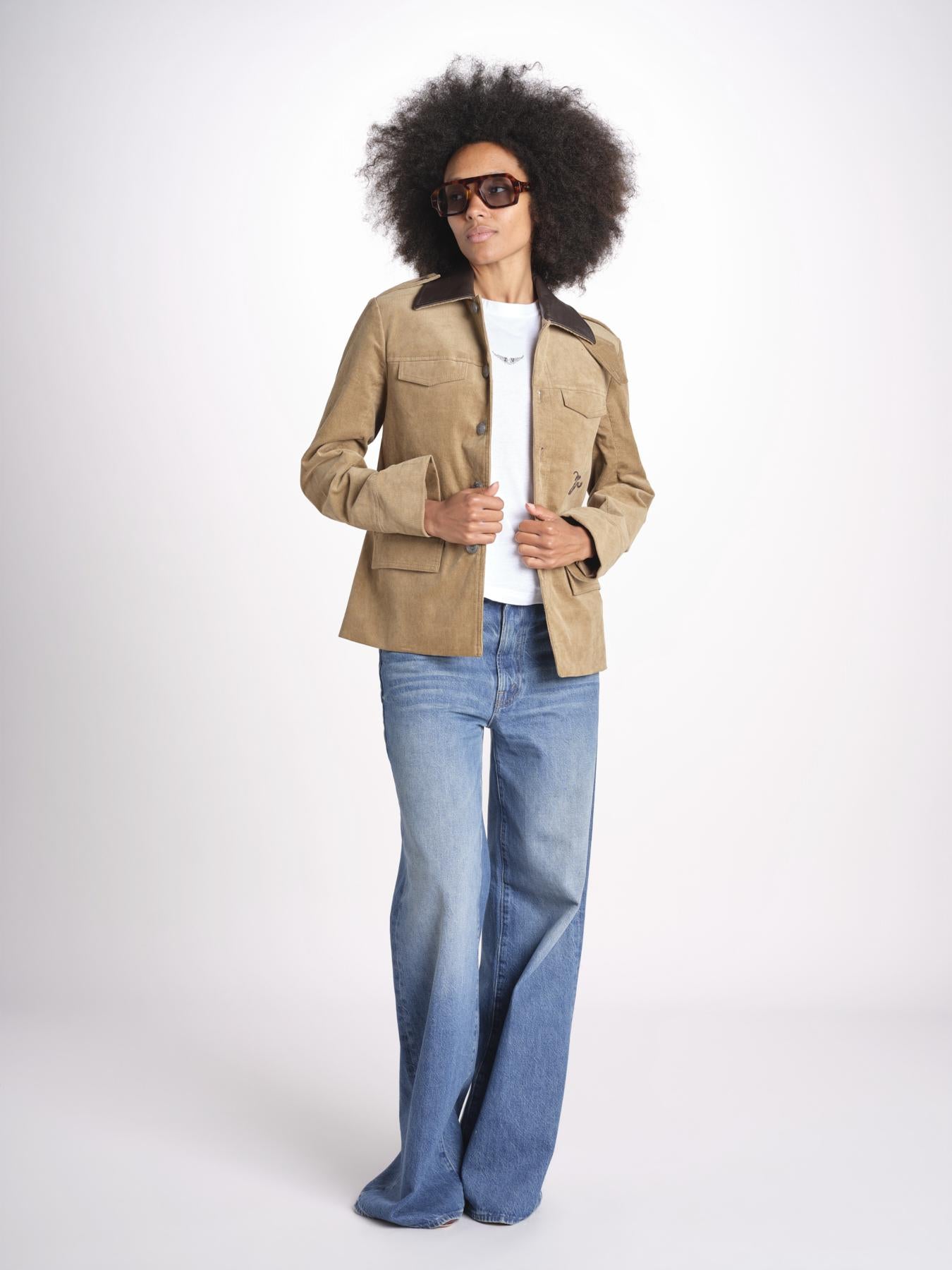 giacca in velluto con colletto in contrasto WWOW01738 COOKIE 267 zadig & voltaire 