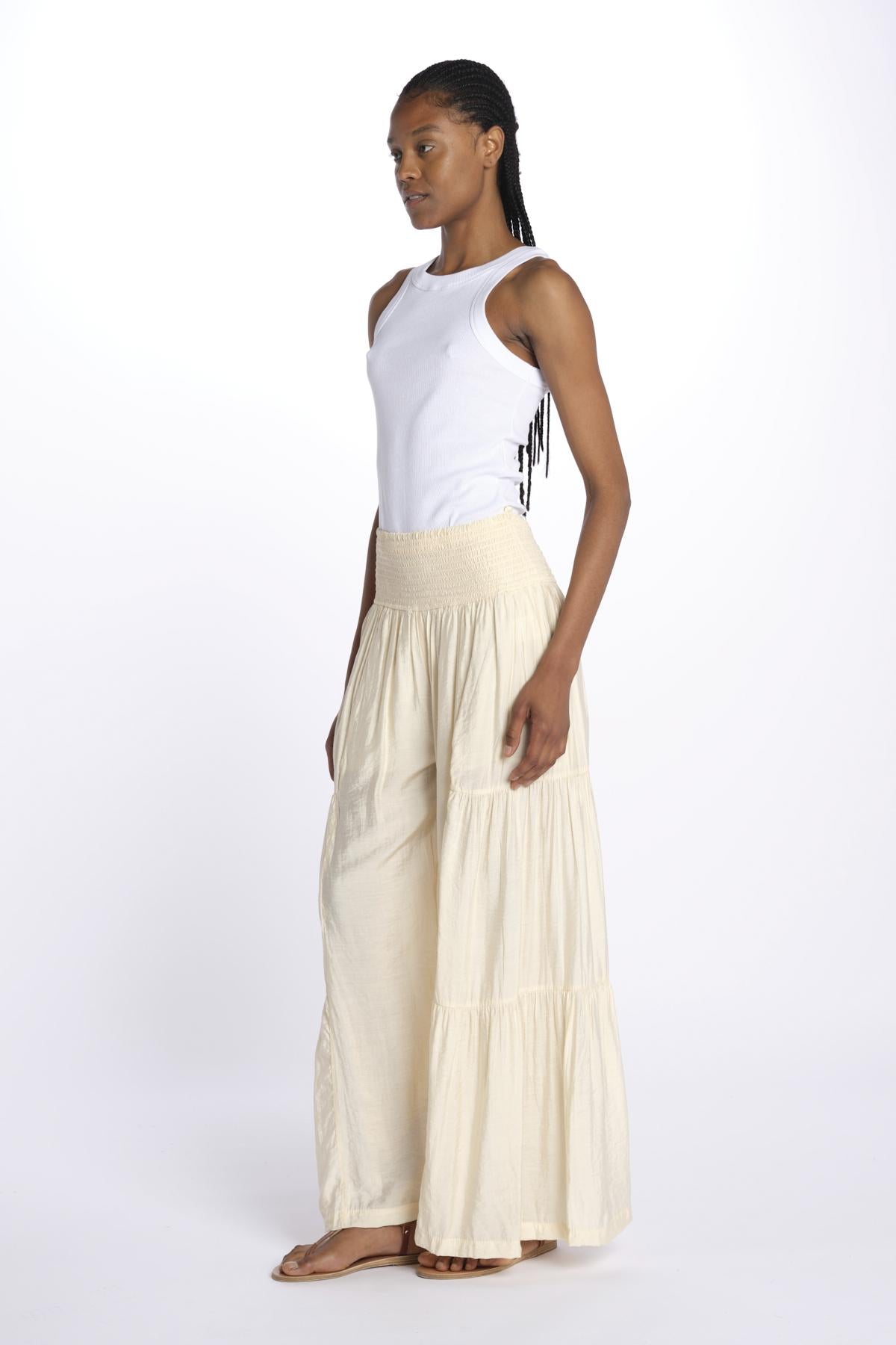 EMILE pantaloni con balze EMILE SAND laraethnics 
