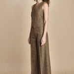 pantalone over con nervature in occhio di pernice ORIANA 540932 19 quelledue 
