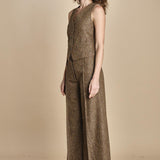 pantalone over con nervature in occhio di pernice ORIANA 540932 19 quelledue 