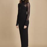 abito manica lunga con trasparenze UPTOWN BLACK undress code 
