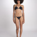 costume due pezzi con spalline sottili KAISS DEEP BLACK amazuìn 