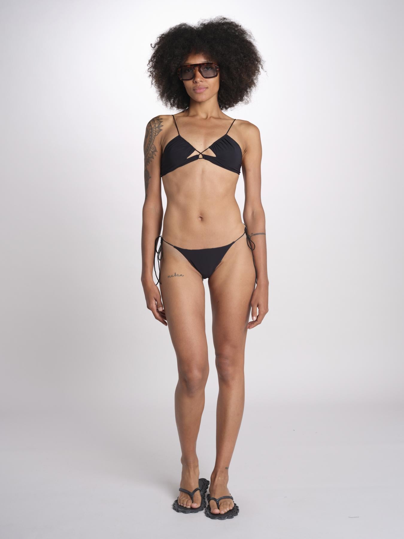 costume due pezzi con spalline sottili KAISS DEEP BLACK amazuìn 