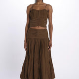 Gonna lunga pieghe CHERRY SKIRT MILITARY scarlett poppies 
