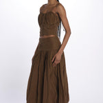 Gonna lunga pieghe CHERRY SKIRT MILITARY scarlett poppies 