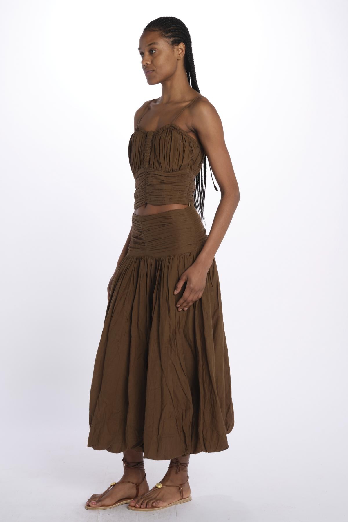 Gonna lunga pieghe CHERRY SKIRT MILITARY scarlett poppies 