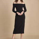 tubino manica lunga con spalle scoperte YUNI BLACK solace 