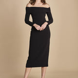tubino manica lunga con spalle scoperte YUNI BLACK solace 