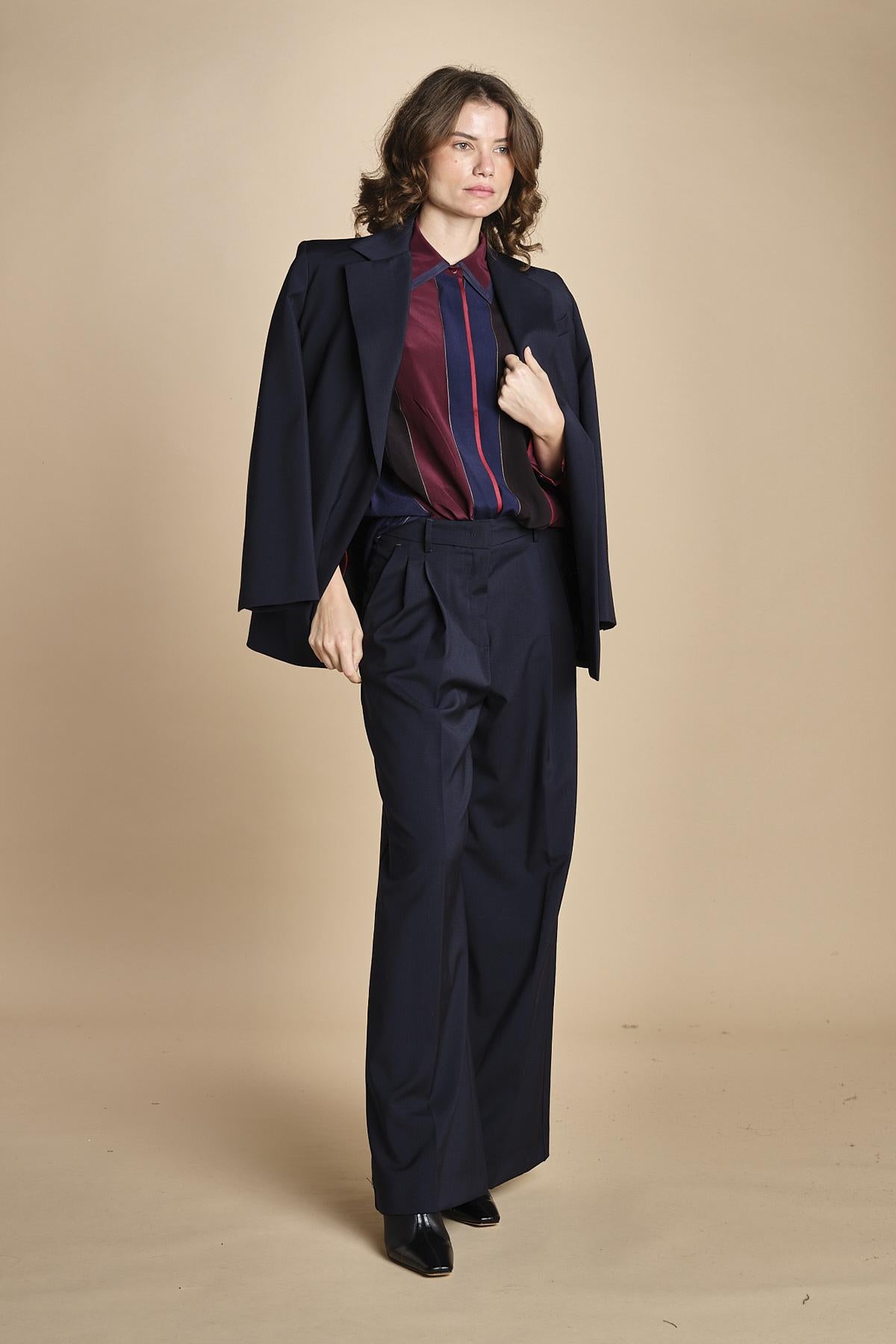 camicia con collo a pannelli BL_3261T BURGUNDY bodice 