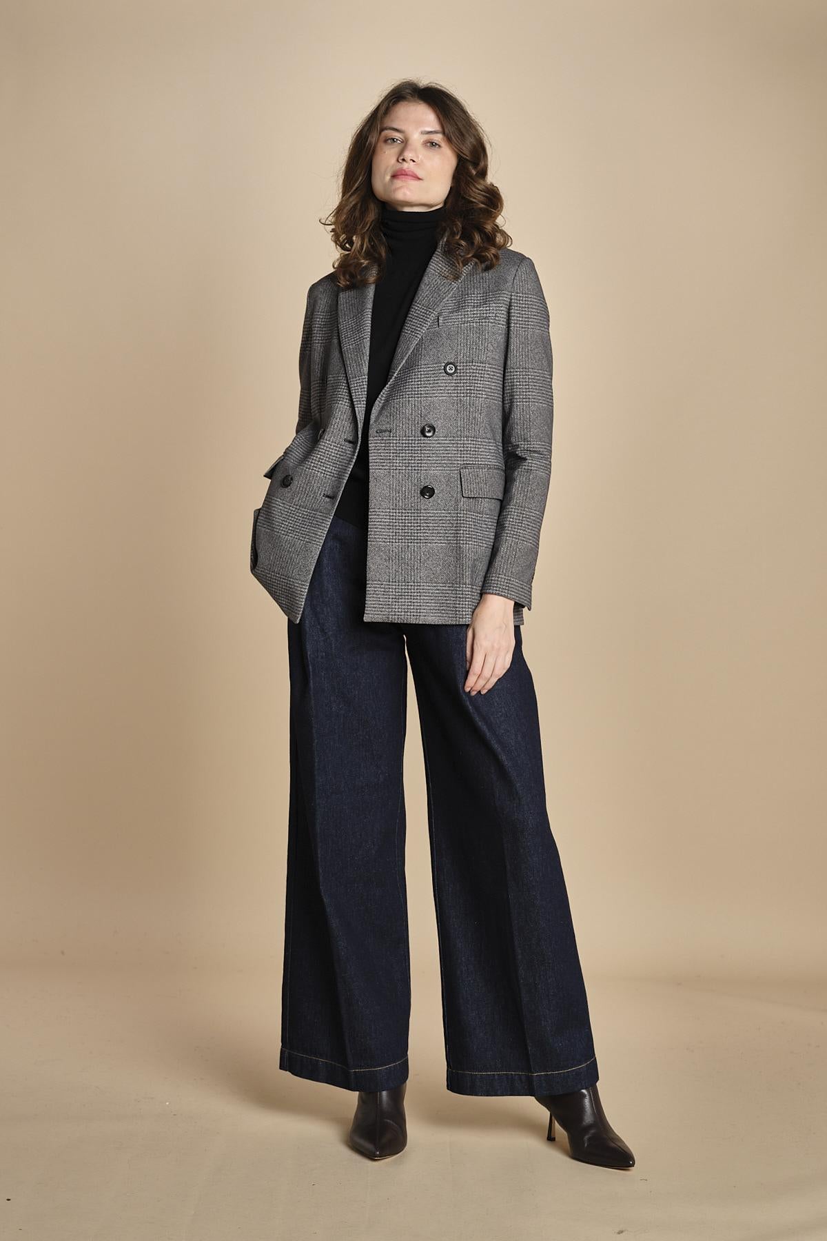 blazer doppiopetto in jersey galles 3679 NERO circolo 1901 