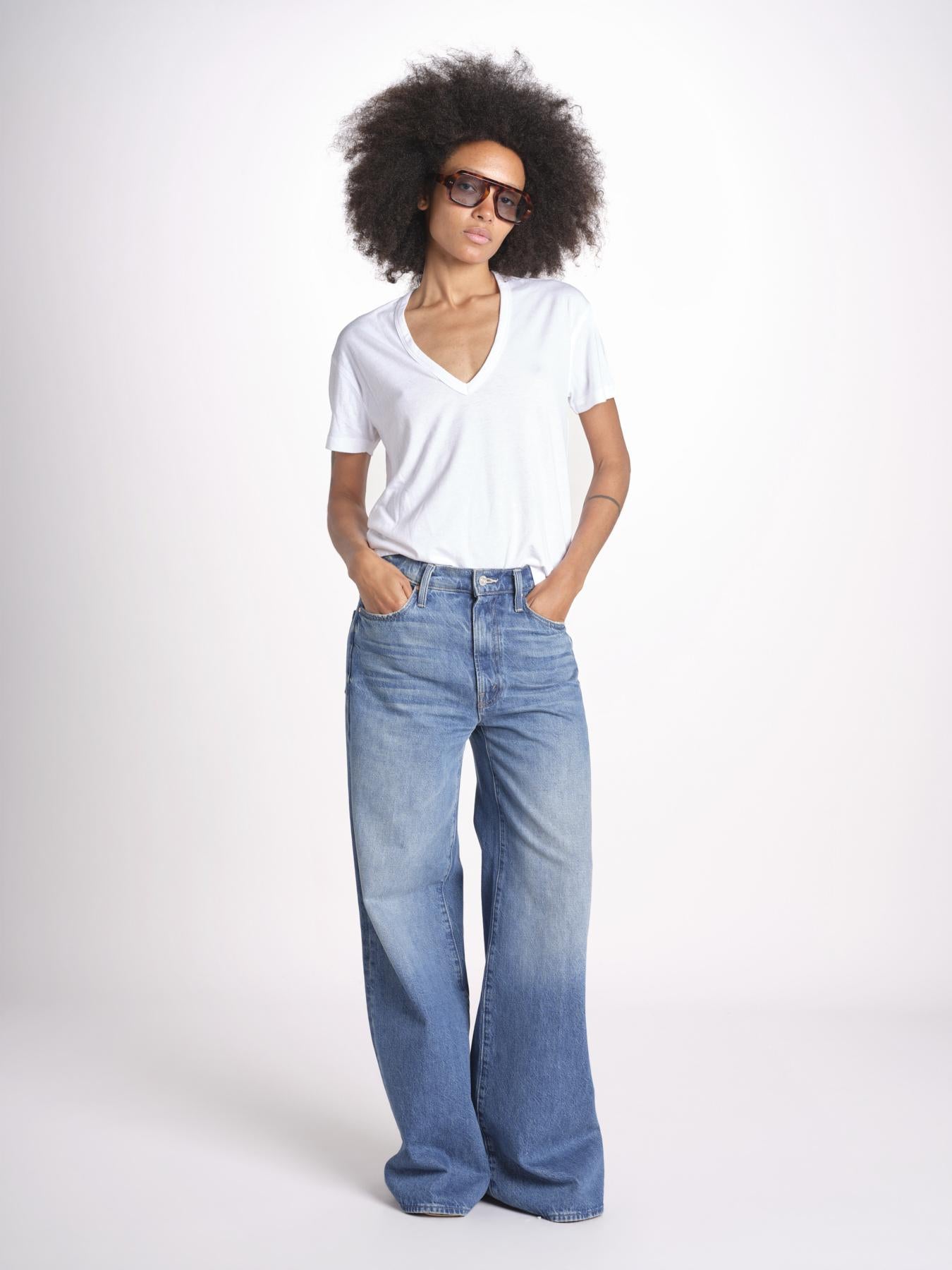 t-shirt collo V con ali strass JWTS02726 WHITE 107 zadig & voltaire 