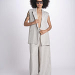 gilet in lino U2929 NATURAL dusan 