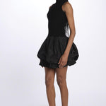 Mini abito BELEN gonna taffetas 008 BLACK sea ny 