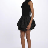 Mini abito BELEN gonna taffetas 008 BLACK sea ny 
