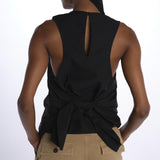 Top nero popeline con nodo G101 0132 9000NERO n21 