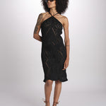 abito lungo in crochet 2610 BLACK nima 