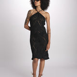 abito lungo in crochet 2610 BLACK nima 