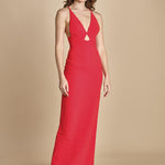 maxidress con spalline sottili incrociate MILLY RED solace 