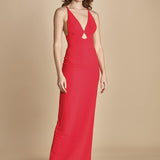 maxidress con spalline sottili incrociate MILLY RED solace 