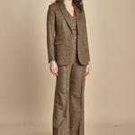 pantalone lungo e stretto con nervature in occhio di pernice OTTAVIA 673932 19 quelledue 