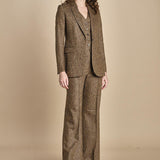 pantalone lungo e stretto con nervature in occhio di pernice OTTAVIA 673932 19 quelledue 