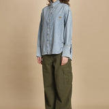 camicia denim over GLORY LBB LT BLUE BLEACH bellerose 