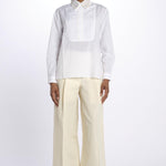 camicia con colletto in pailletes BE24552 WHITE milaura 