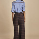 pantalone diritto in galles JEAN MJD223_A26240 BRWN COTTON CHECK jejia 