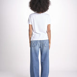 t-shirt girocollo con ali strass JWTS01669 BLANC 101 zadig & voltaire 