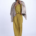 PALAZZO pantaloni in seta  by milaura. BE24252PANT OLIVE benaras soleil 