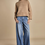 maglia dolcevita over SAMANTHA CAMMELLO NERO tenne' 