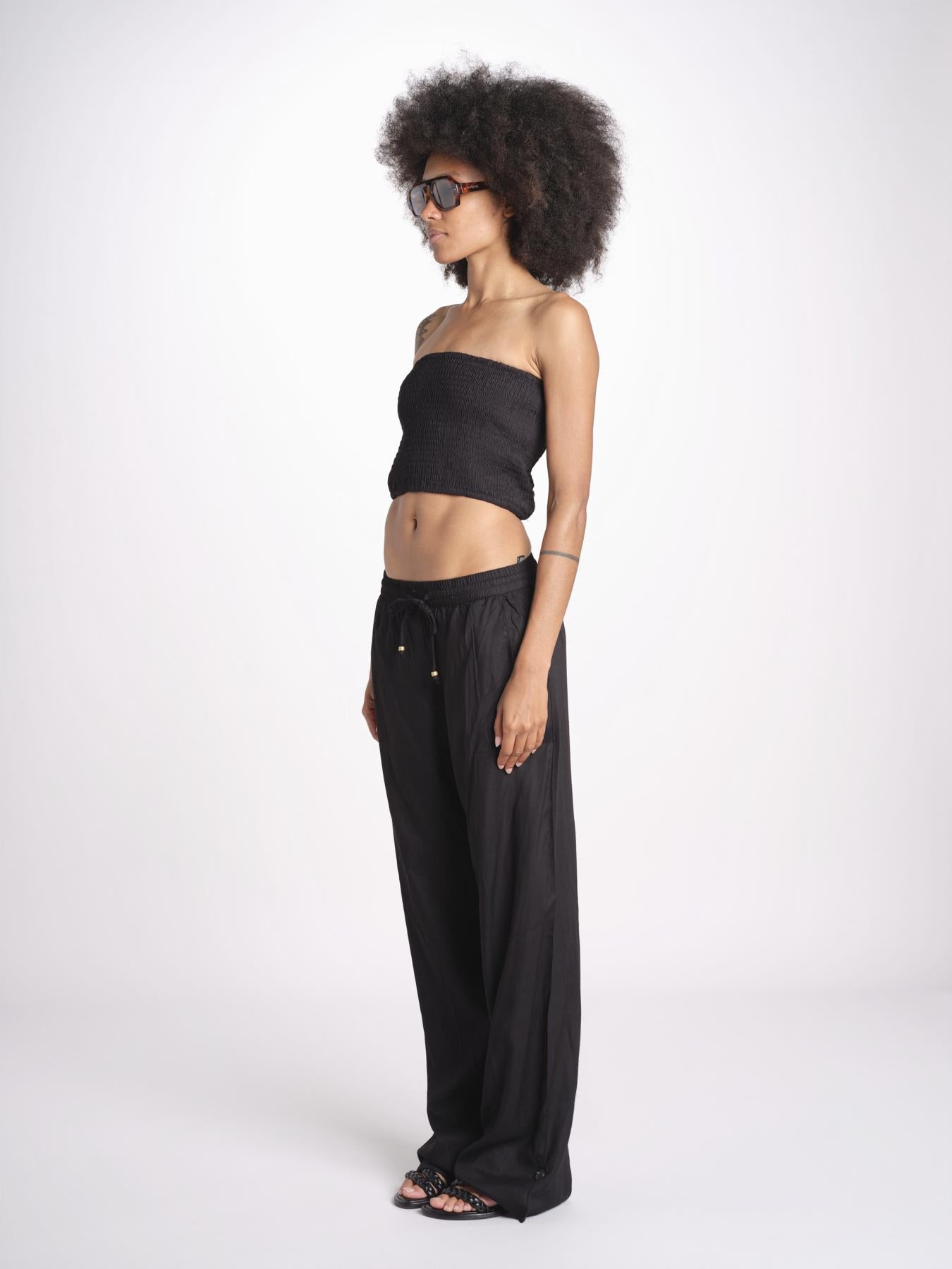 pantalone con coulisse SUMBAWAIVR NOIR laraethnics 