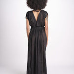 abito con nervature legato in vita MIKONBLK NOIR laraethnics 
