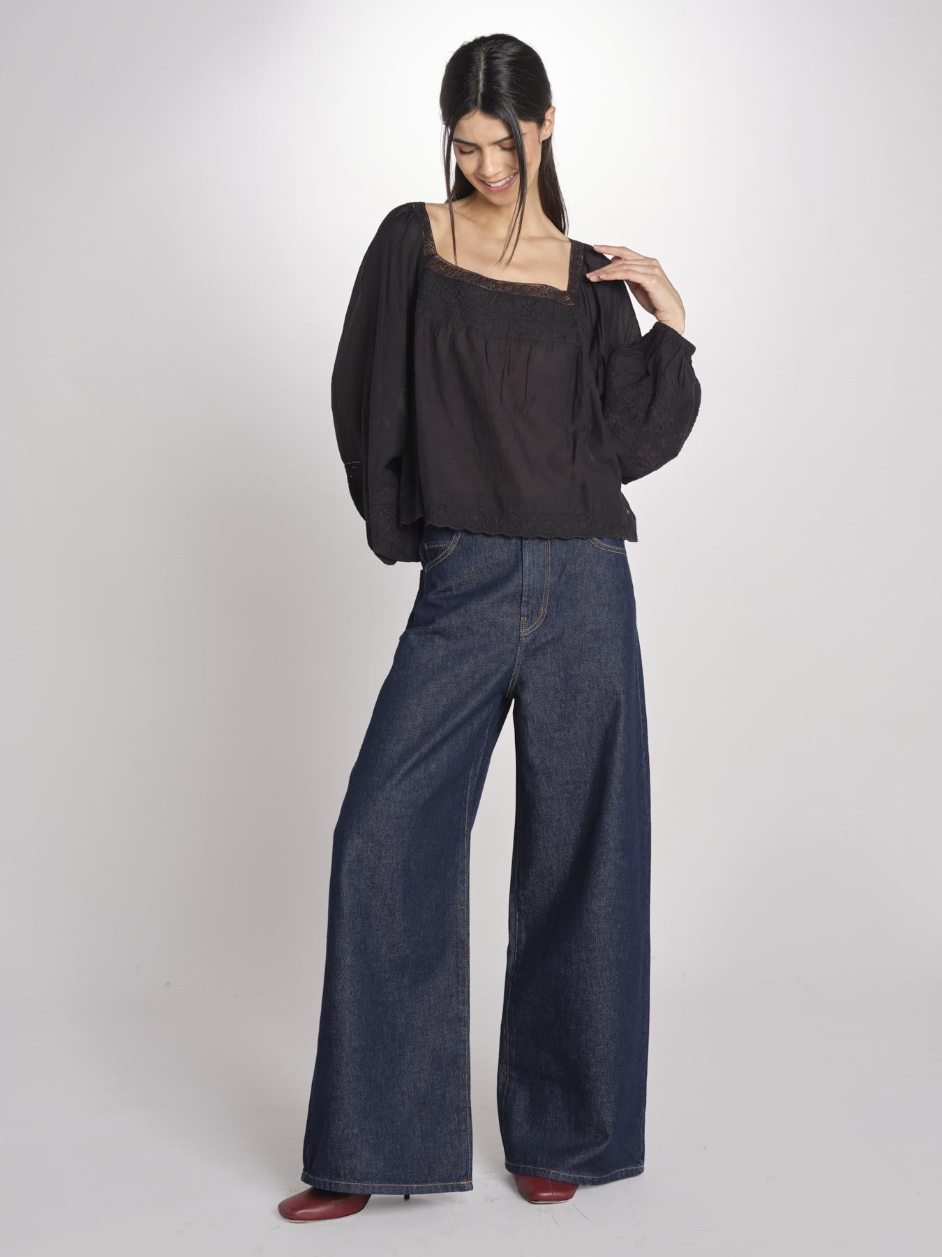 Camicia con scollo quadrato GIOVANNA 2HVA27-V09848 NOIR vanessa bruno 