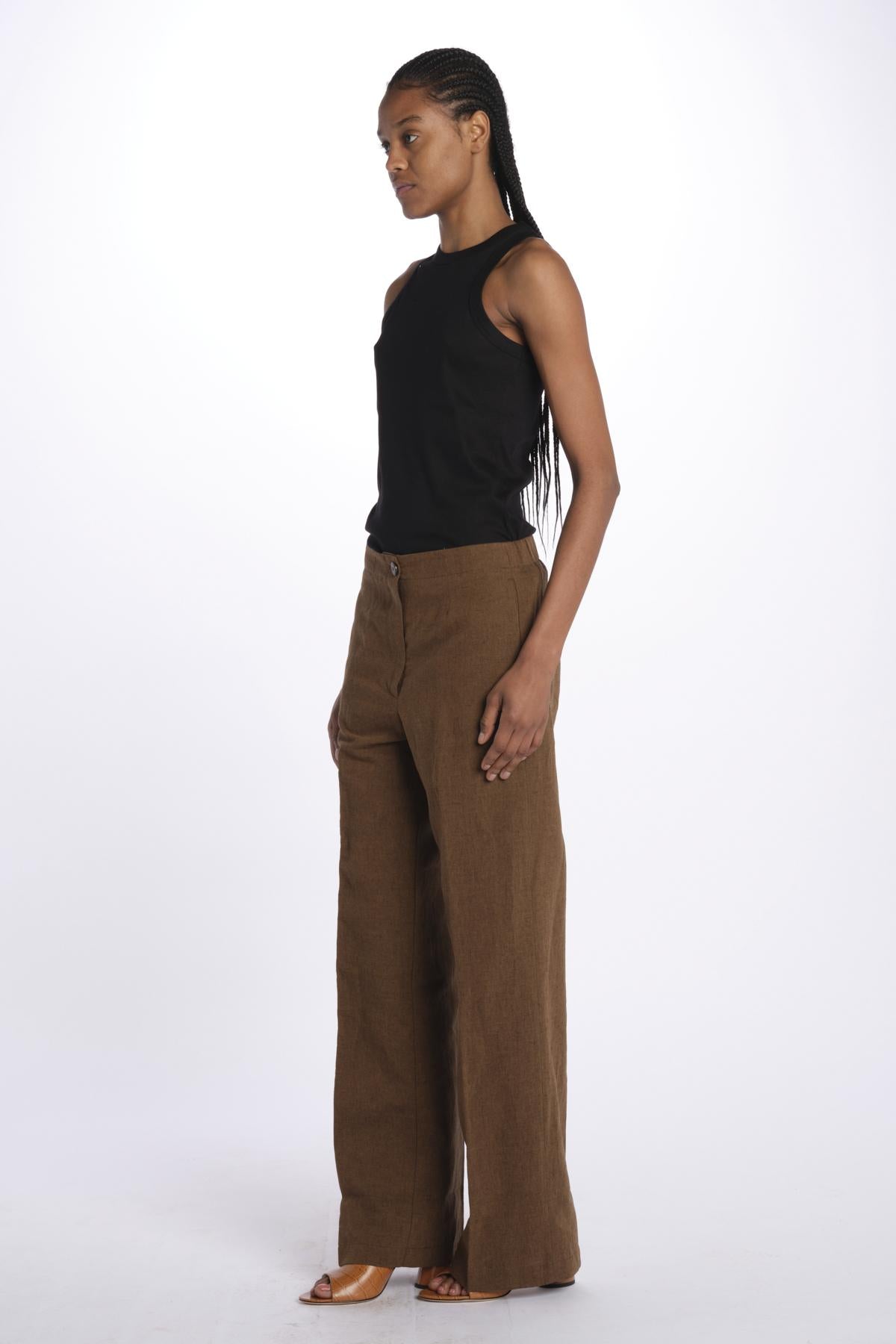 Pantalone lino 7128 25784 690 pomandère 