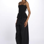 Top MARTINA elastico sangallo DM 1229 BLACK damson madder 