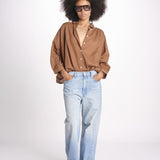 camicia righine over VT6406 BROWN zen ethic 